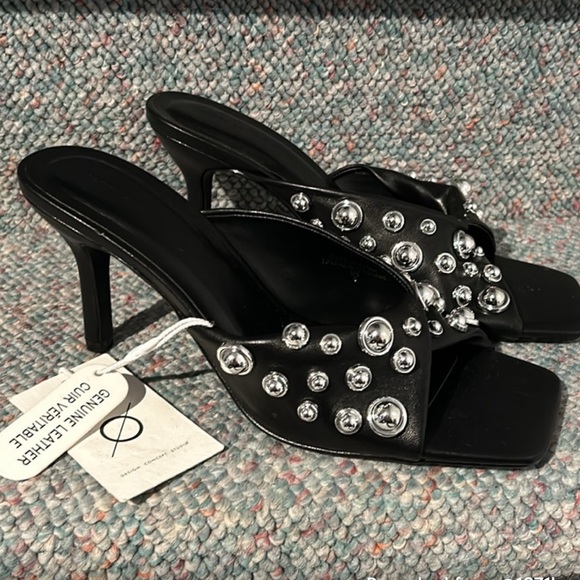 New Black Studded Mules - Picture 2 of 5